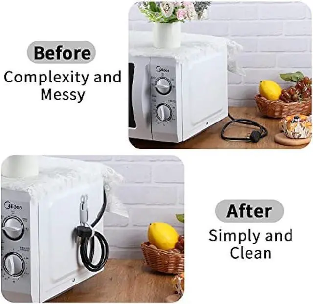 Alt view image 5 of 6 - 12 Pcs Cord Bundlers Cord Organizer for Appliances, Self Adhesive Kitchen Appliance Cord Wrapper Sticky Silicone Cord Holder Cable Organizer for Data Cable, Air Fryer, Toaster (Gray)