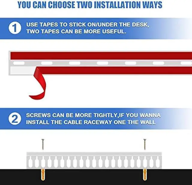 Alt view image 5 of 7 - Cable Duct Management Raceway Kit, 62.8 (4 x 15.7) Server Rack Cable Management, Cable Management for Hide Network HDMI VGA Cable, Open Slot Cable Track Desk Wire Channel, Cable Raceway White 4 Pack