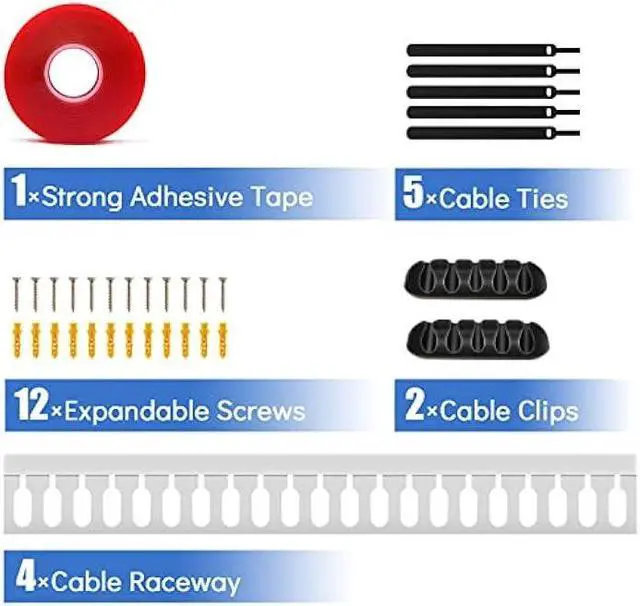 Alt view image 7 of 7 - Cable Duct Management Raceway Kit, 62.8 (4 x 15.7) Server Rack Cable Management, Cable Management for Hide Network HDMI VGA Cable, Open Slot Cable Track Desk Wire Channel, Cable Raceway White 4 Pack