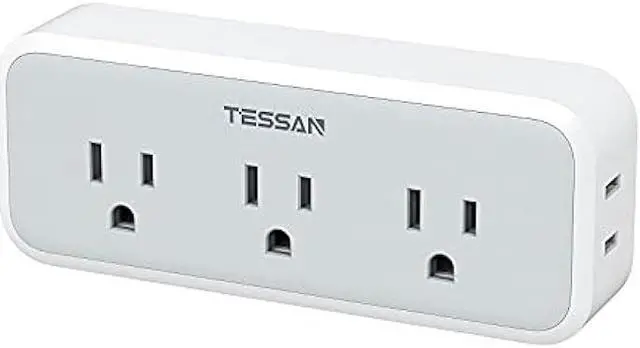 Main image of Multi Plug Outlet Extender, TESSAN Surge Protector Wall Plug Splitter with 5 Electrical Outlet Expander, Multiple Plug Adapter for Travel Home Office