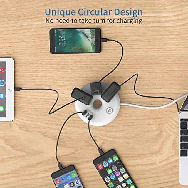 Alt view image 6 of 6 - Travel Power Strip with USB Ports, NTONPOWER Power Strip with 3 Outlet 3 USB, 5 ft Extension Cord with USB Ports, Desktop Charging Station for Indoor Home Office Dorm Room Cruise Essentials, White