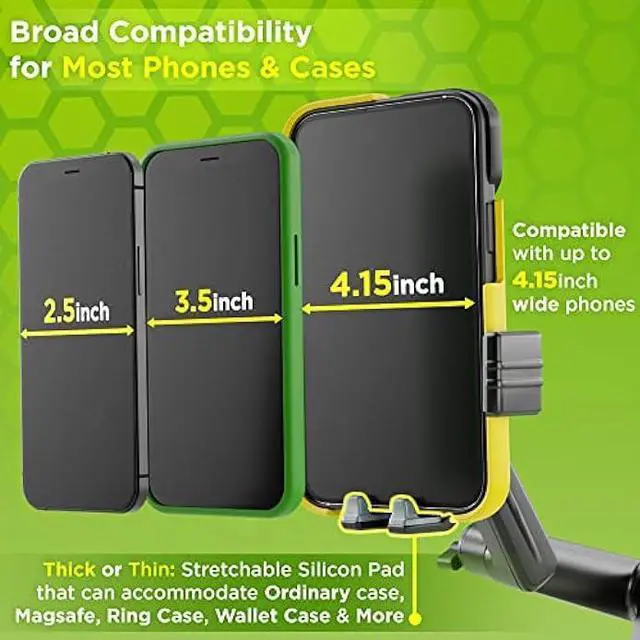 Alt view image 5 of 6 - Truckules Truck Phone Holder Mount Heavy Duty Cell Phone Holder for Truck Dashboard Windshield 16.9 inch Long Arm, Super Suction Cup & Stable, Compatible with iPhone & Samsung, Gray, Pickup Truck