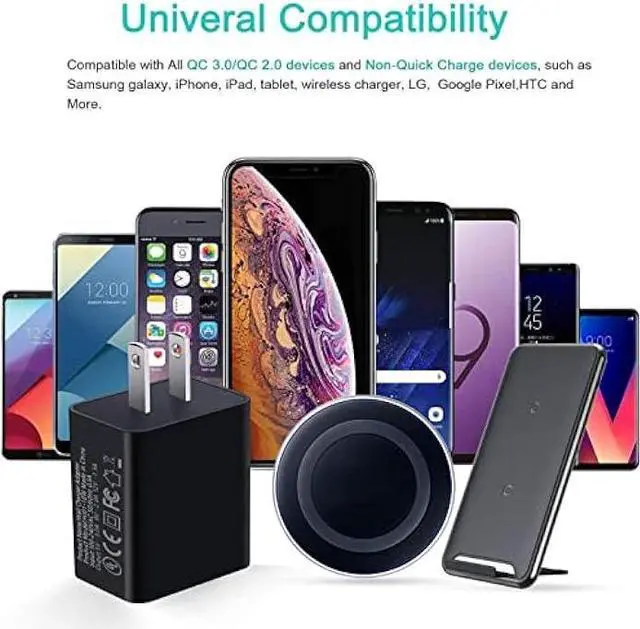 Alt view image 7 of 7 - 18W for Samsung Galaxy A02S A12 A32 A42 A52 5G Charger Block,Fast Quick Charge 3.0 Wall Phone Power Adapter and 6FT USB C Cable for LG Velvet,Stylo 6 5 4,K92 Wing,K51 Q70,V60 G8X G7 G8 v40 v35 Thinq