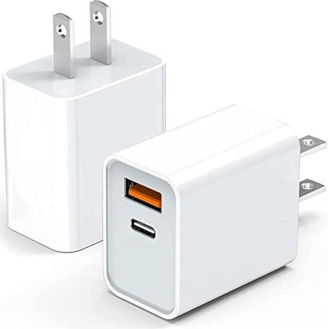 Apple Charger Block, USB C Fast Charging Block Usbc Wall Charger Dual Port  USB & Type