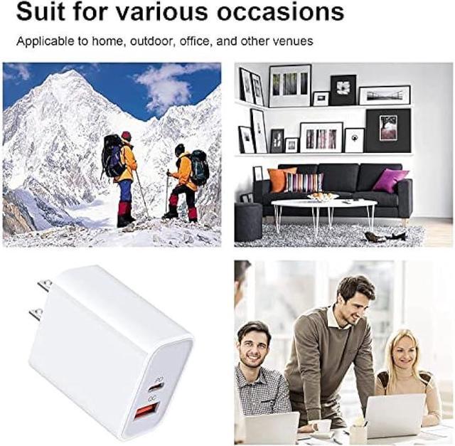 Alt view image 7 of 7 - Apple Charger Block, USB C Fast Charging Block Usbc Wall Charger Dual Port USB & Type C Multi Ports Usb Plug Outlet For Apple iPhone Samsung Quick Charge Box Power Delivery Cube Adapter Cargador Brick