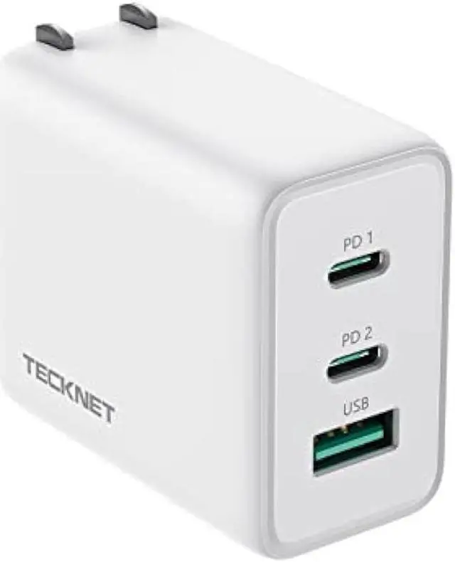 Main image of USB C Charger TECKNET 65W PD 3.0 GaN Charger Type C Foldable Adapter with 3-Port Fast Wall Charger Compatible with iPhone 15 Pro Max/15 Plus/15 Pro/15/14/13/12/MacBook Pro/iPad/Switch/Galaxy S23