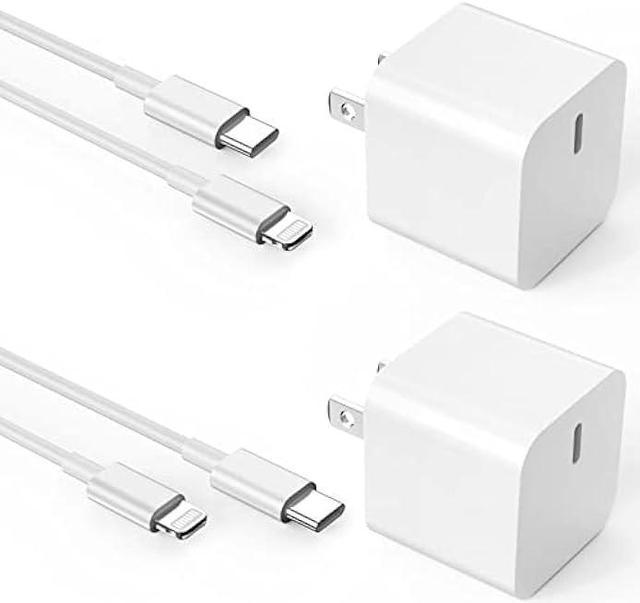 2-PACK Lightning to USB-C Cable for iPhone 14,13,12,11,X,XR Wall Charger +  6 FT Type-C to Lightning Cable, Compatible with iPhone 14 Pro /13 Pro / 12