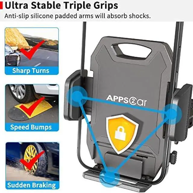 Alt view image 2 of 6 - APPS2Car Sturdy CD Slot Phone Mount with One Hand Operation Design, Hands-Free Car Phone Holder Universally Compatible with All iPhone & Android Cell Phones, for Smartphone Mobile