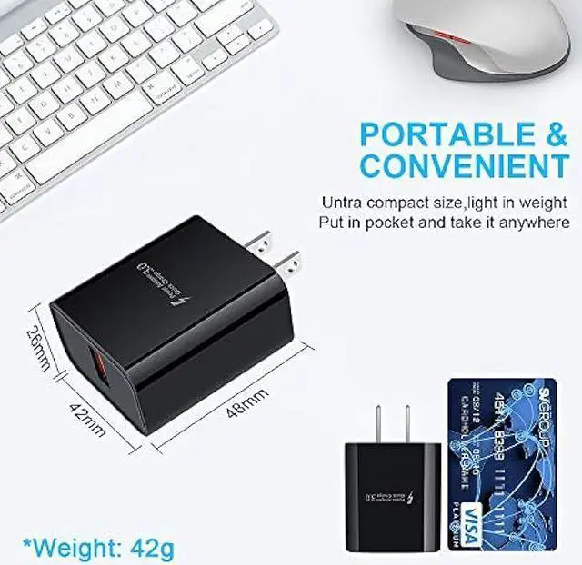 Alt view image 6 of 7 - Adaptive Fast Charger Android Charger with 3ft USB Type C Cable Fast Charging for Samsung Galaxy A14 A13 5G A53 A52 A32 A12 A04S A03S S23 S22 S21 FE S20+ A11 A21 A10E Note 20 Ultra, Moto G Pure/Stylus