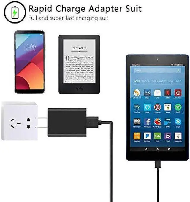 Alt view image 3 of 5 - Fast Charger for Samsung Galaxy Phone - Galaxy J8 J7 J6 J5 J4 J3 J2 J1 Prime Pro, J7 Sky Pro, 2018 2017 2016, S6 S7 Edge, LG Q6 K7, Nexus 6 5, Moto G5 G4 E4 Charger with 5FT Cable Cord