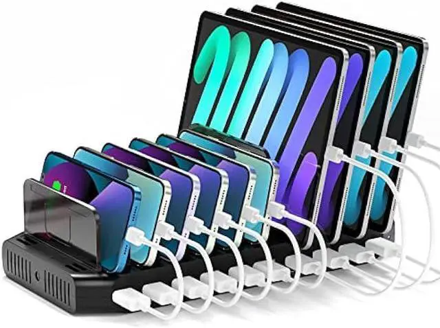 Main image of Unitek USB Charging Station for Multiple Devices, Charger Organizer Stand Dock with Dividers, Quick Charge 3.0 Compatible for Smartphone, Tablet, iPad and Other Electronics