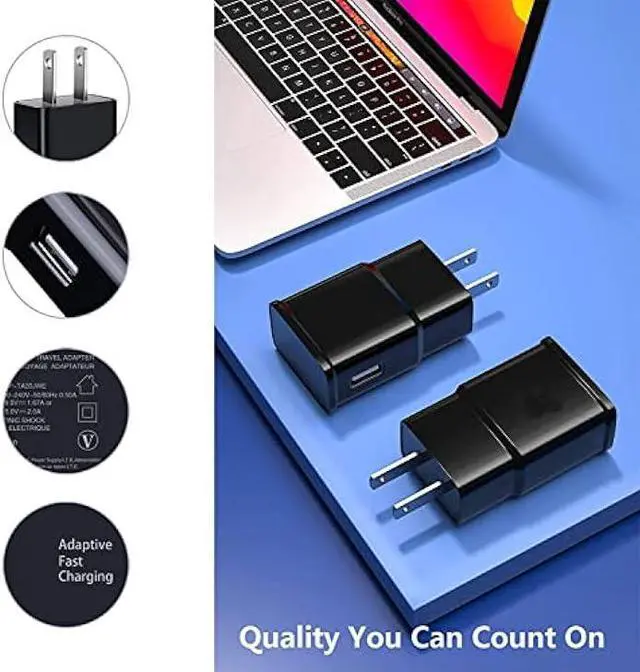 Alt view image 2 of 7 - 6-Pack Type C Charger Fast Charging Block, Android Phone Rapid USB Wall Charger Compatible with Samsung Galaxy S21/S20/S10/S10e/S10 Plus/S9/S9 Plus/S8/S8 Plus/S7/S6/Note 10/Note 9/Note 8,LG,HTC(Black)