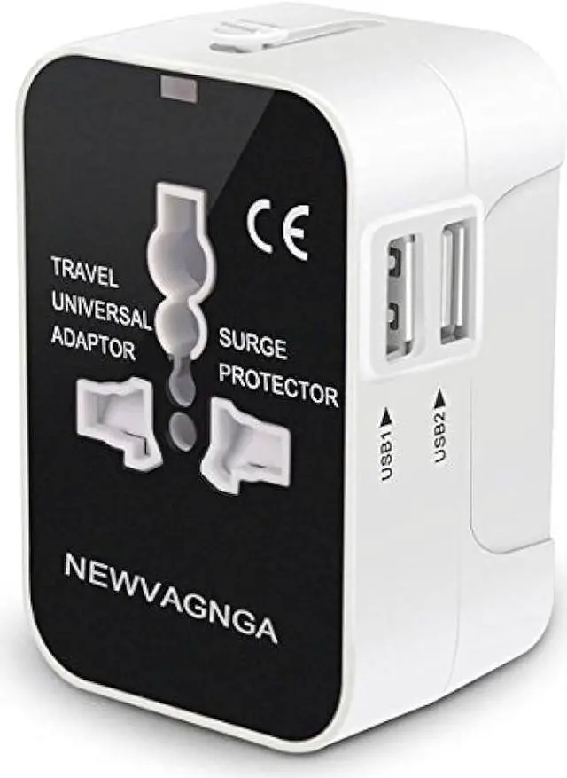 Main image of International Universal All in One Worldwide Travel Adapter Wall Charger AC Power Plug Adapter with Dual USB Charging Ports for USA EU UK AUS European Cell Phone Laptop