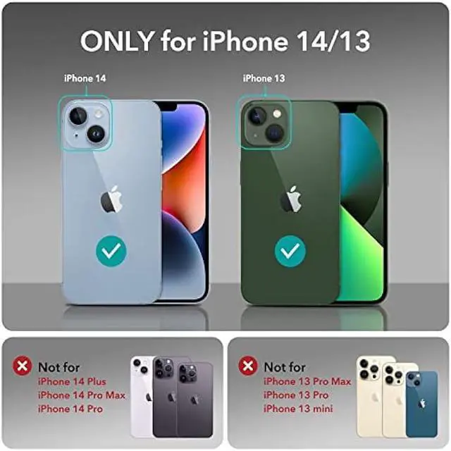 Alt view image 2 of 6 - ESR Metal Kickstand Case Compatible with iPhone 14 Case and iPhone 13 Case, 3 Stand Modes, Military-Grade Drop Protection, Supports Wireless Charging, Slim Back Cover with Patented Kickstand, Clear