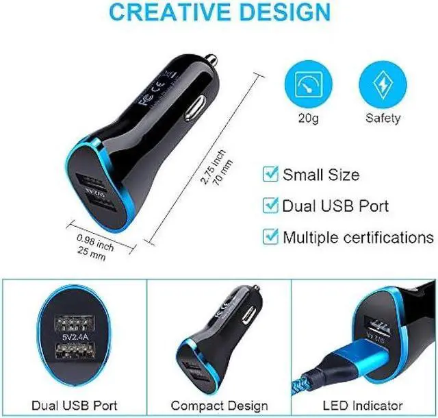 Alt view image 4 of 7 - USB C Car Charger for Google Pixel 7a/7/7 Pro 6/6 Pro/6a 5/5a 4/4a/4xl 3/3a/3xl 2/2xl XL, Samsung Galaxy S23 S22 S21 S20 A10e A14 5G, Car Charger Adapter Wall Charging Block Type C Fast Charging Cable