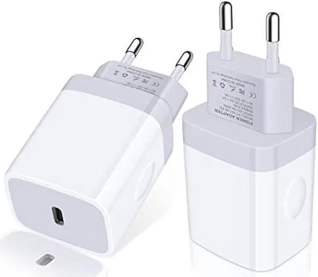 Main image of European Charger 2Pack EU Fast 20W USB C Charger Block Travel Plug PD Power Adapter for iPhone 17/16e/16/16 Pro/16 Pro Max/16 Plus/15/15 Pro/14/14 Pro/13 Pro Max/13/12/Mini/XS/XR/X/SE Samsung Android