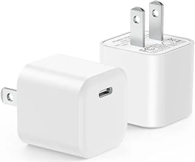 Main image of USB C Wall Charger Block, Agtray 2-Pack USB-C Mini Phone Charger Cube Fast Charging Brick Travel Plug Adapter Box Compatible for iPhone 15 14 13 12 11 XR XS, iPad Air Mini, iwatch 9 8, AirPods (White)
