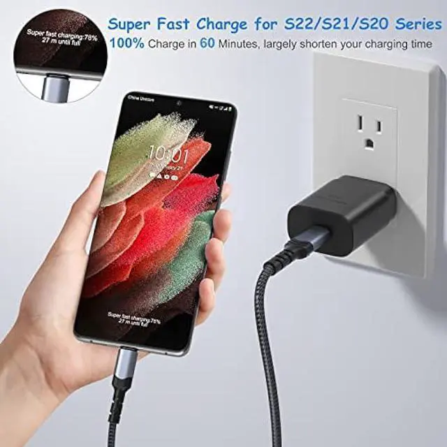 Alt view image 2 of 7 - USB C Wall Charger Adapter, Costyle 3 Pack PD 25W Super Fast Charger Type C Charging Block For Samsung Galaxy S25/S24/S23/S22/S21/S20 Ultra/Plus/S20FE/S10/A13/A53/A71/Note 20 Ultra/10,Pixel 7/6A-Black