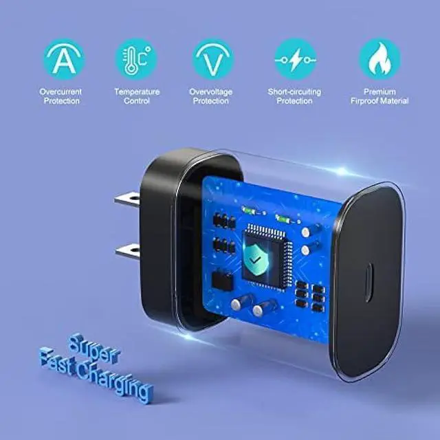 Alt view image 7 of 7 - USB C Wall Charger Adapter, Costyle 3 Pack PD 25W Super Fast Charger Type C Charging Block For Samsung Galaxy S25/S24/S23/S22/S21/S20 Ultra/Plus/S20FE/S10/A13/A53/A71/Note 20 Ultra/10,Pixel 7/6A-Black