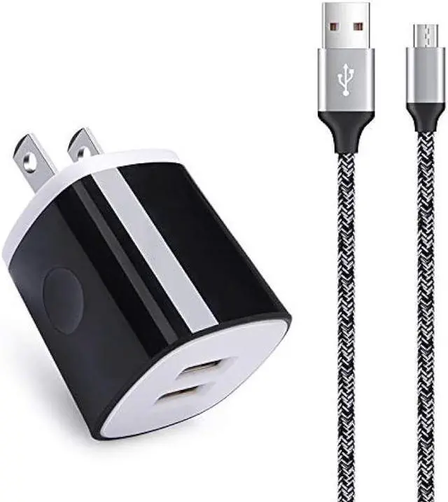 Main image of Charger Block Cube with Micro USB Cable Fast Charging Cord Compatible for Samsung Galaxy S7/S6/Edge/Active S5 S4 Note 5/4,J7 J3 J2 A7 A10S A10 A6,Moto E6 E5 G5 G4 Z2 G6 Play,LG K50 K40 K30 K20 V10 Q60
