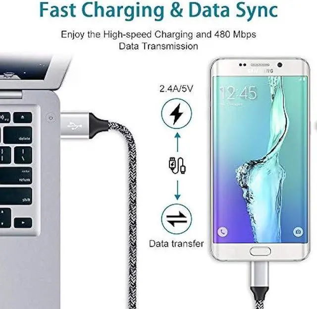 Alt view image 4 of 7 - Charger Block Cube with Micro USB Cable Fast Charging Cord Compatible for Samsung Galaxy S7/S6/Edge/Active S5 S4 Note 5/4,J7 J3 J2 A7 A10S A10 A6,Moto E6 E5 G5 G4 Z2 G6 Play,LG K50 K40 K30 K20 V10 Q60