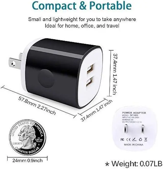 Alt view image 6 of 7 - Charger Block Cube with Micro USB Cable Fast Charging Cord Compatible for Samsung Galaxy S7/S6/Edge/Active S5 S4 Note 5/4,J7 J3 J2 A7 A10S A10 A6,Moto E6 E5 G5 G4 Z2 G6 Play,LG K50 K40 K30 K20 V10 Q60