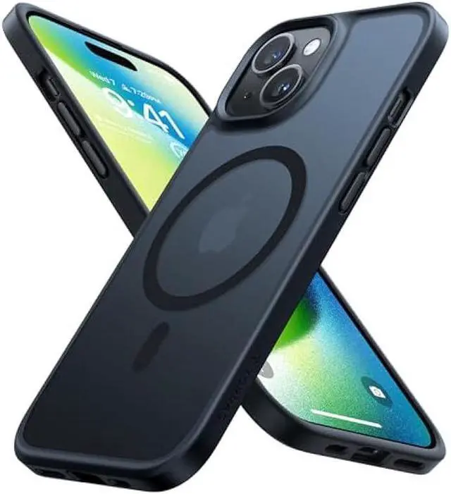 Main image of TORRAS Magnetic Designed for iPhone 15 Case, Compatible with MagSafe, Military Grade Drop Tested, Shockproof Translucent Hard Back Slim Protective Case for iPhone 15 Phone Case, Black