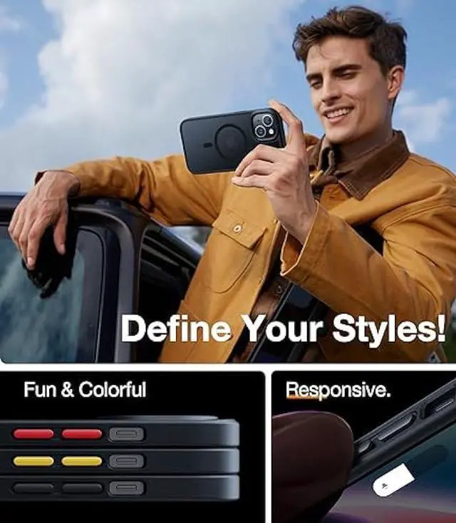 Alt view image 5 of 6 - TORRAS Magnetic Designed for iPhone 15 Case, Compatible with MagSafe, Military Grade Drop Tested, Shockproof Translucent Hard Back Slim Protective Case for iPhone 15 Phone Case, Black