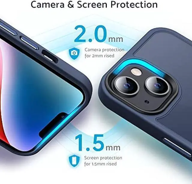 Alt view image 5 of 6 - Anqrp Designed for iPhone 14/13 Case, [Support Wireless Charging] Soft Silicone Slim Anti-Scratch Case for iPhone 14/13 6.1 inch, Blue