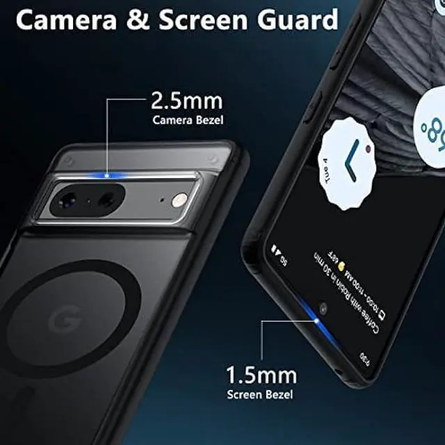 Alt view image 3 of 6 - TIANNIUKE Magnetic Case for Google Pixel 7, Translucent Matte Anti-Fingerprint,Compatible with MagSafe,Slim Fit Shockproof Protective Phone Case for Pixel 7 Case (2022) -Black