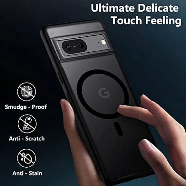 Alt view image 4 of 6 - TIANNIUKE Magnetic Case for Google Pixel 7, Translucent Matte Anti-Fingerprint,Compatible with MagSafe,Slim Fit Shockproof Protective Phone Case for Pixel 7 Case (2022) -Black