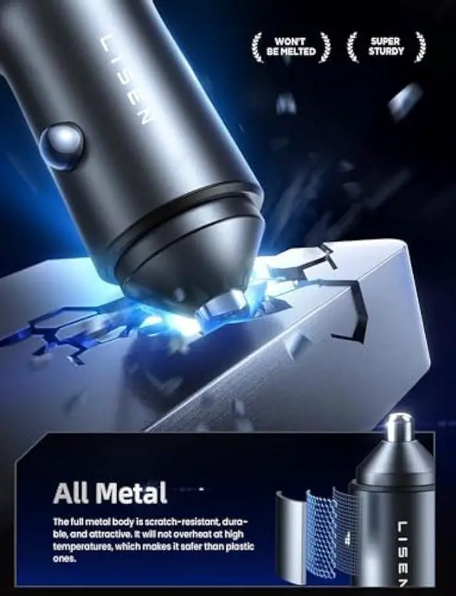Alt view image 7 of 7 - LISEN 90W USB C Car Charger, Dual USB C Port PD45W iPhone Car Charger Fast Charging, Mini Car Charger USB C with USB C Cable & Lightning Cable for iPhone 15 Pro Max 14 13 Galaxy S23/22 Pixel iPad Pro