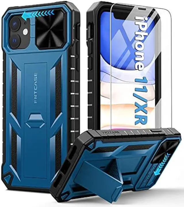 Main image of FNTCASE for iPhone 11/XR Phone Case: Rugged Shockproof Protective Cases for Apple iPhone 11 & XR Phone 6.1 inch | Military Grade Drop Proof Protection Cell Phone Mobile Cover with Kickstand & Slide