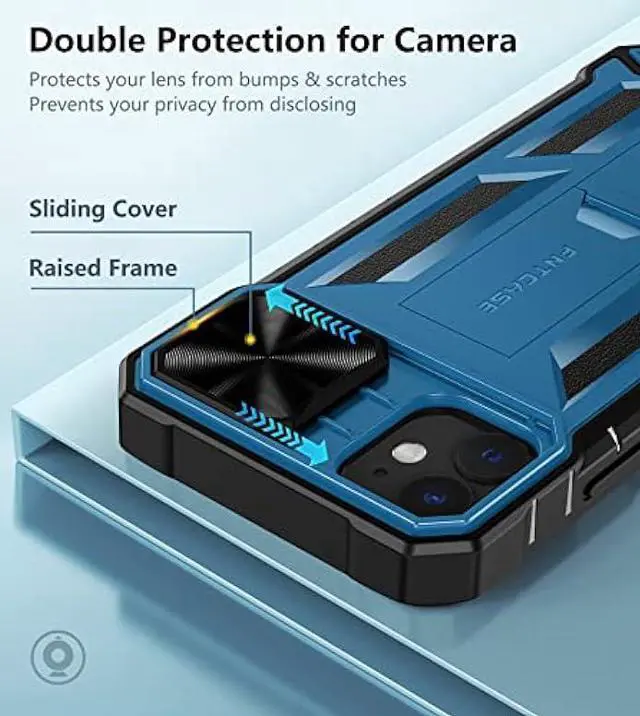 Alt view image 3 of 6 - FNTCASE for iPhone 11/XR Phone Case: Rugged Shockproof Protective Cases for Apple iPhone 11 & XR Phone 6.1 inch | Military Grade Drop Proof Protection Cell Phone Mobile Cover with Kickstand & Slide