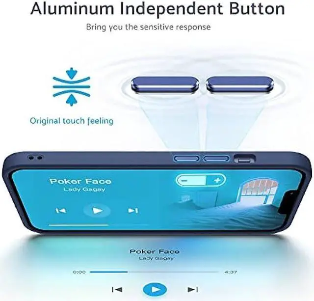 Alt view image 3 of 6 - Anqrp Designed for iPhone 14/13 Case, [Support Wireless Charging] Soft Silicone Slim Anti-Scratch Case for iPhone 14/13 6.1 inch, Blue