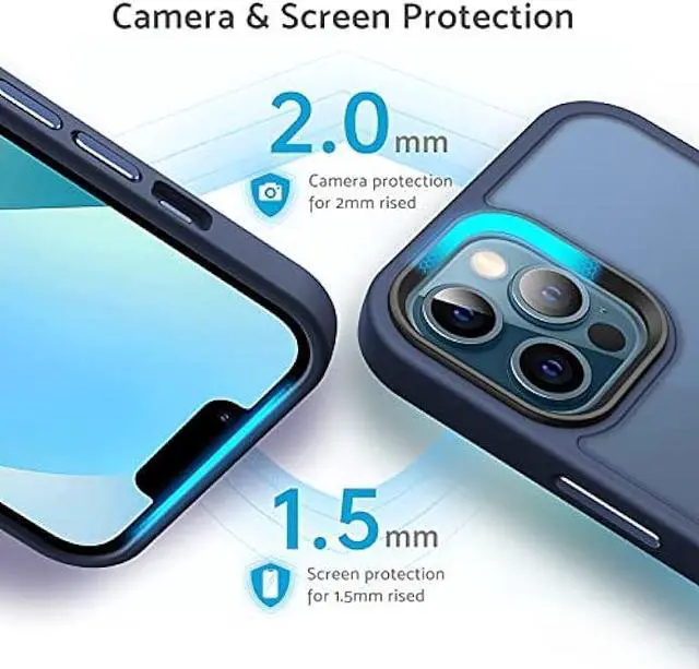 Alt view image 5 of 6 - Anqrp Designed for iPhone 12/12 Pro Case, [Compatible with Magsafe] Super Soft Silicone Translucent Phone Case Cover for iPhone 12 6.1 inch, Blue