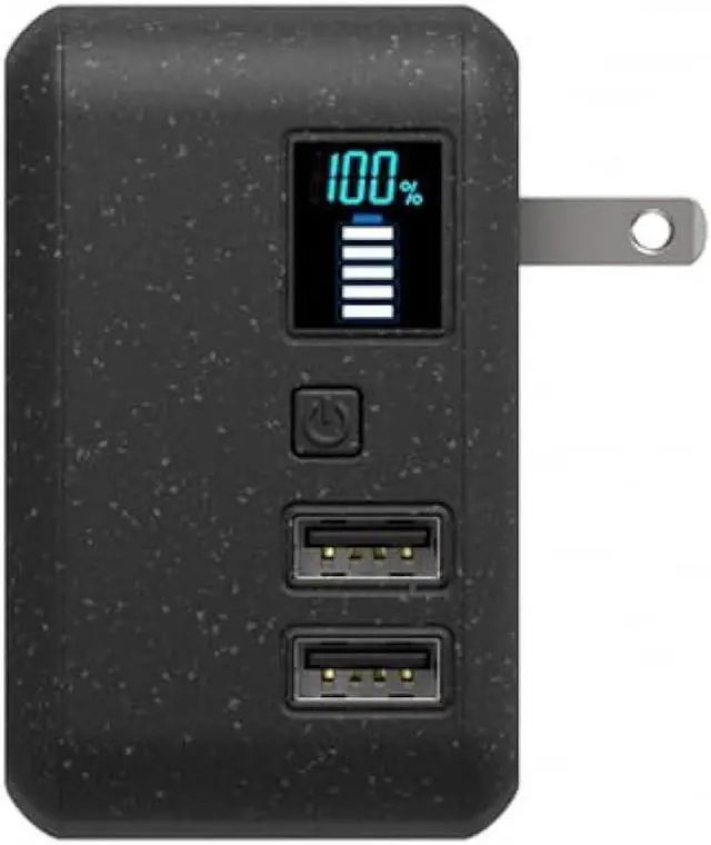 Alt view image 3 of 6 - HALO Portable Phone Charger Power Cube 10,000mAh - Innovative Car Charger Power Bank with Dual USB Compatible Charging Ports, Built-in Charging Adapters - Black (801105857)