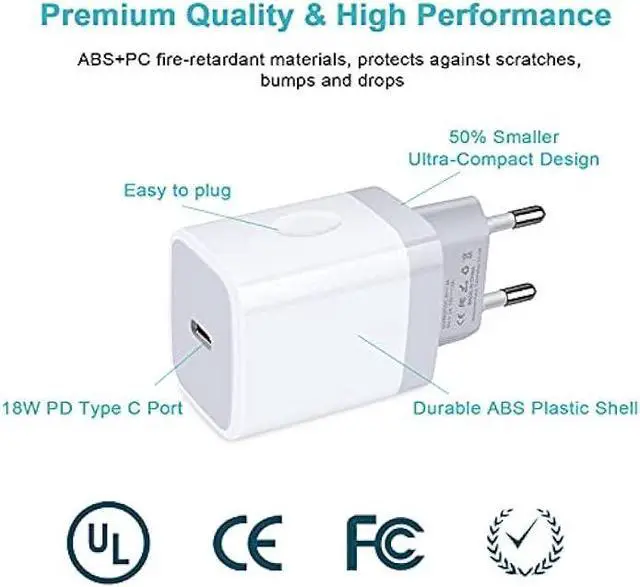 Alt view image 6 of 7 - USB C Adapter, European Plug Adapter, 2-Pack Fast 20W Europe Travel Plug Power Adapter Type C Wall Chargers for iPhone 15 14 13 12 11 Pro Max XR XS X 8 7,Samsung Galaxy S23 S22 A14, iPad, Google Pixel