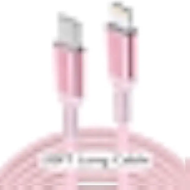 Alt view image 2 of 5 - Awnuwuy 20FT Long iPhone USB-C to Lightning Cable [Apple MFi Certified] 20W 3A (max) USB C Power Delivery Fast Charge for iPhone 14 13 12 11 10 Max X XS XR 9 8, AirPods, iPad, Charging Cord Pink/Rose