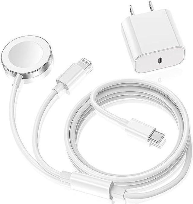Upgraded USB C Apple Watch Charger, [ MFi Certified] 2 in 1 iPhone and iWatch  Fast Charging Cable Cord 6ft with Type C Plug Block for Apple Watch Series  8/7/6/SE/5/4/3/2/1, iPhone 14/13/12/11 