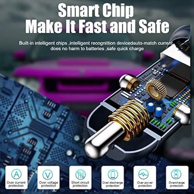 Alt view image 3 of 7 - ANKUEE USB-C Car Charger Adapter, Dual Ports Fast Charging PD 60W + QC3.0 30W Mini All-Metal Cigarette Lighter USB Charger Universal for iPhone13/Pro Max/12/XS Max/11 Pro, Samsung, Car Accessories