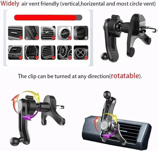 Alt view image 6 of 6 - Peanutech Car Phone Holder Mount Wireless Charging Auto Clamping Rotatable Vent Clip Cute Pink Rabbit Woman for iPhone 14 13 12 11 10 Pro Xs Samsung Galaxy s22 Ultra S21 S20 S10+ S9+ Note 9 etc