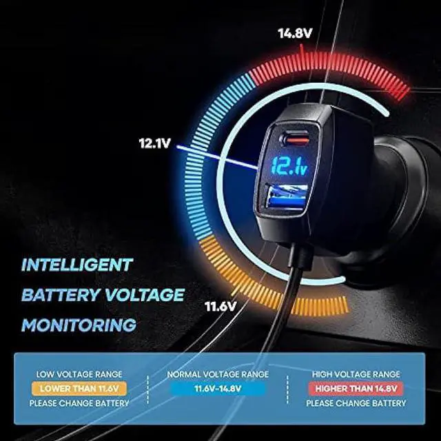 Alt view image 4 of 6 - LENCENT 5 Multi Ports Type C Car Charger, 31W USB C Charger Adapter, Compatible for Samsung, iPhone, iPad, Voltage Detection, Multiple Cigarette Lighter Adapter with 5FT Cable for Back Seat Charging