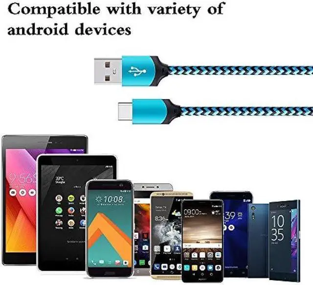 Alt view image 6 of 7 - OrSunday USB Type C Charger Cable Fast Charging Cord Compatible with Google Pixel 3a, 3a XL, 3 XL, Pixel 3, Pixel 2 XL, Pixel 2, Pixel C, Samsung Galaxy S10 S9 S8 (Blue/Green/Purple, 6 feet, 3 Pack)