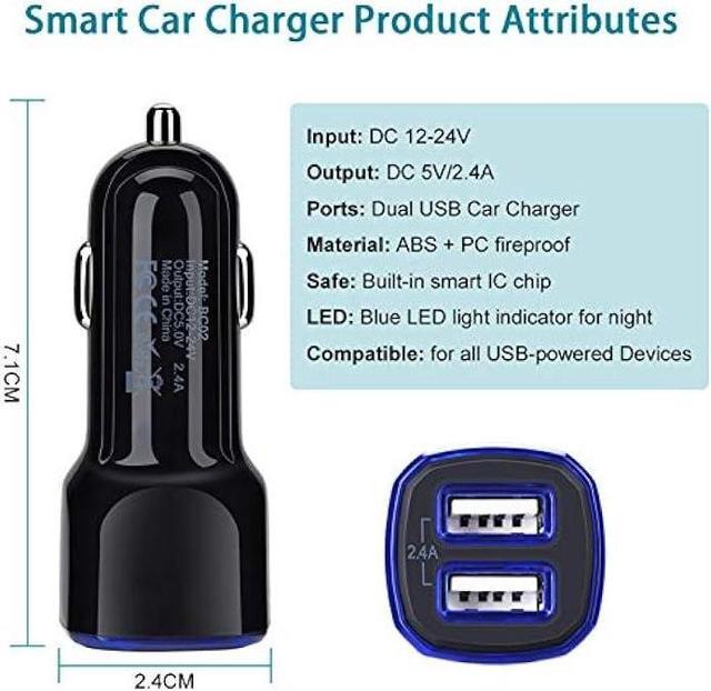 Alt view image 5 of 6 - Car Charger Android for Samsung Galaxy J7 Crown/Prime/Pro/Sky Pro/Refine/Neo/Luna/Eclipse,J7 V 2nd/Perx/Star,J6 Plus J5 J4 J3 S7 Edge S6 S5 S4 S3 Note 4/5,6ft Phone Cord Fast Charging Micro USB Cable