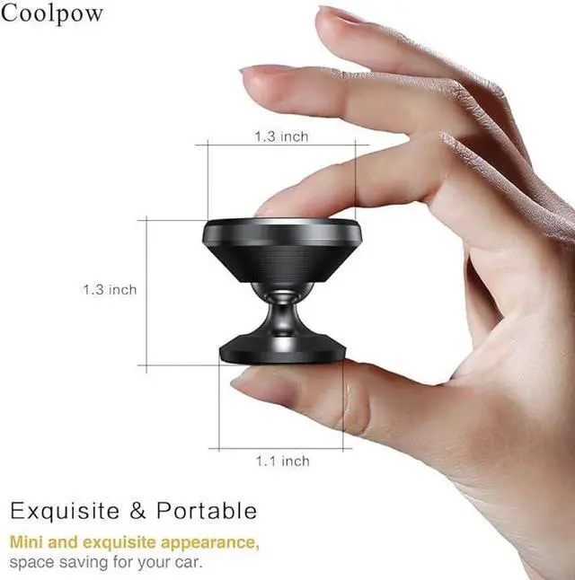 Alt view image 3 of 7 - 2-PACKMagnetic phone holder for car, [ Super Strong Magnet ] [ with 4 Metal Plate ] iPhone Magnetic car mount for cell phone, [ 360° Rotation ] Universal Dashboard car Mount Fits All Smartphones