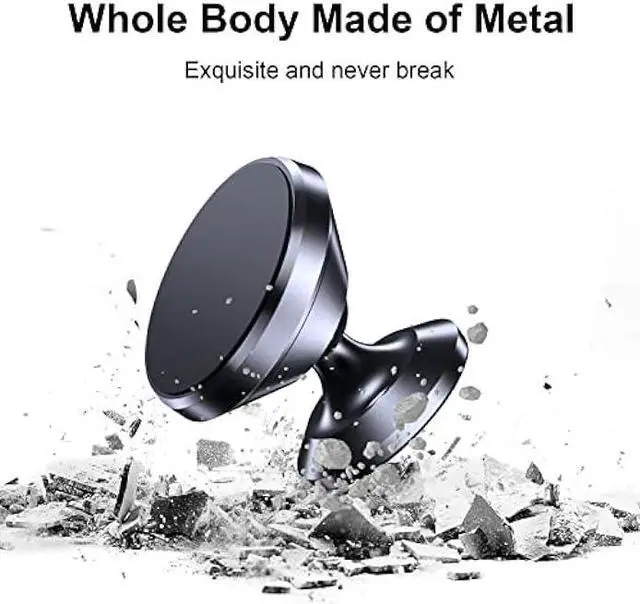 Alt view image 7 of 7 - 2-PACKMagnetic phone holder for car, [ Super Strong Magnet ] [ with 4 Metal Plate ] iPhone Magnetic car mount for cell phone, [ 360° Rotation ] Universal Dashboard car Mount Fits All Smartphones