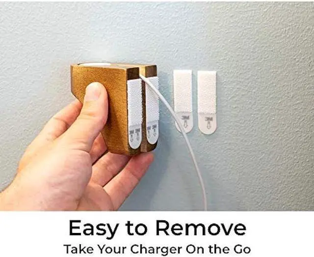 Alt view image 4 of 7 - Wall Charging Stand for Apple Watch Series 9 - Wooden Charging Dock - Wood Charging Station for All iWatch - Simply Stick to Wall with Included 3M Command Strips (Acacia)