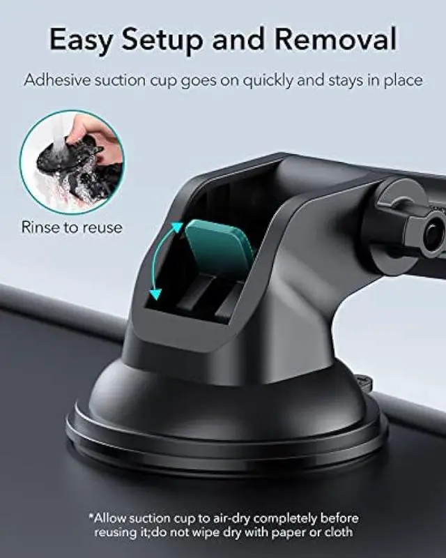Alt view image 5 of 6 - ESR Dashboard Magnetic Wireless Car Charger Mount (HaloLock), Compatible with MagSafe Car Charger, Windshield Car Phone Holder for iPhone 15/14/13/12 Series, Fast Charging, Car Accessories, Black