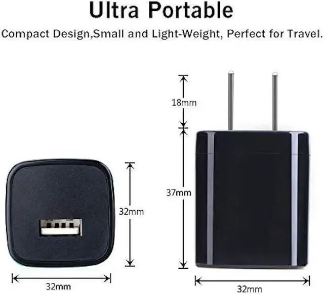 Alt view image 2 of 7 - Fast Charger Block, Single Port USB Wall Plug for Phone 13 Charging Cubes 1A Power Adapter Compatible iPhone 12/11 Pro Max/XS/X/8/7/6/SE, Samsung Galaxy A12/A52/A10e/S22+/S10/S9/S8/Note20 Ultra, Moto